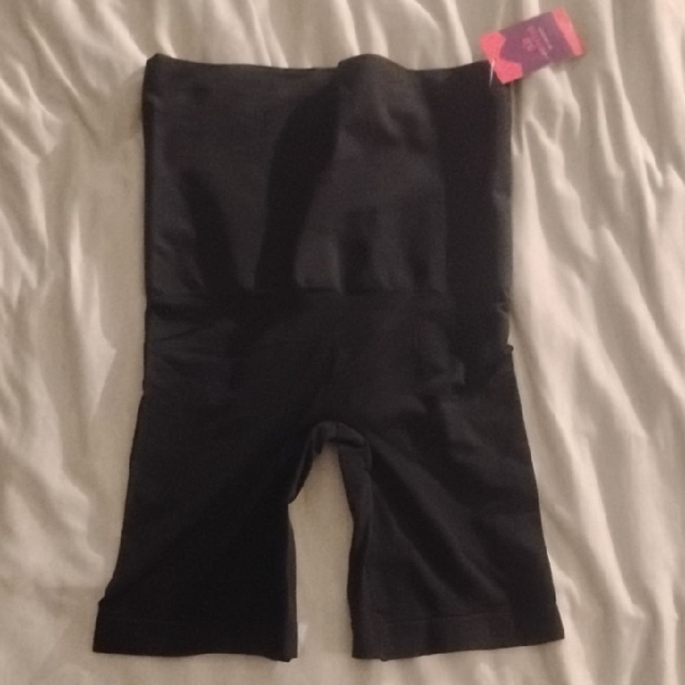 Shapermint Black High-Waist Mid-Thigh Shapewear Shorts